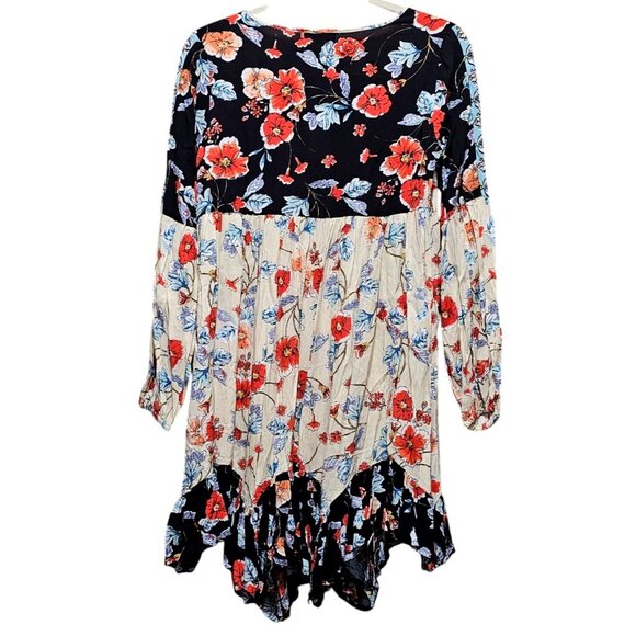 Patrons Of Peace XS Floral Boho Dress DB Black Print Floral Pattern - Picture 2 of 7